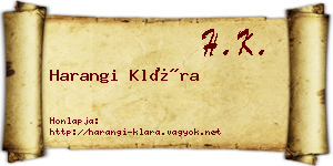 Harangi Klára névjegykártya