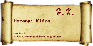 Harangi Klára névjegykártya